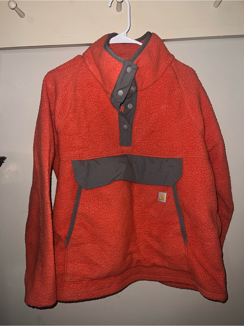 Carhartt Coral Sherpa Pullover with Gray Trim